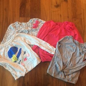 Set of 4 girls special neckline tees